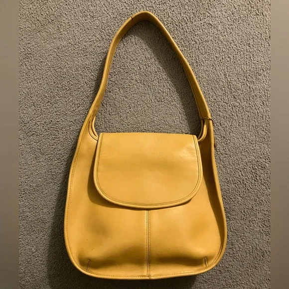 Coach | Bags | Coach Ergo Flap 929 Yellow Large Shoulder Bag